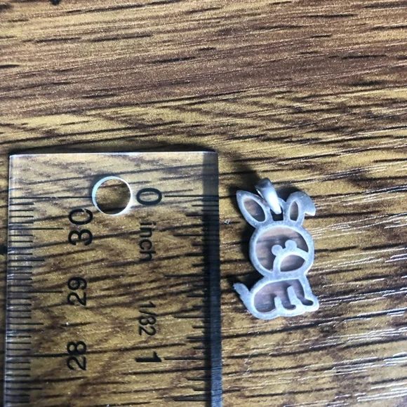 Silver Bunny/Dog? Charm Sterling Silver Charm/Pendant - Picture 6 of 13